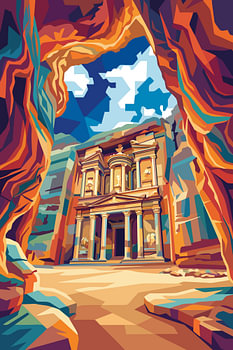 PETRA JORDANIA WPAP-POP-ART-ILLUSTRATION – METALLPOSTER