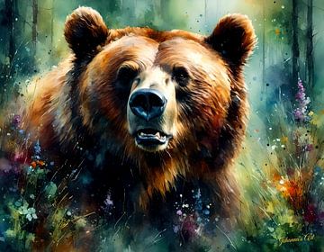 Wildlife in Watercolor - Bear 1 by Johanna's Art