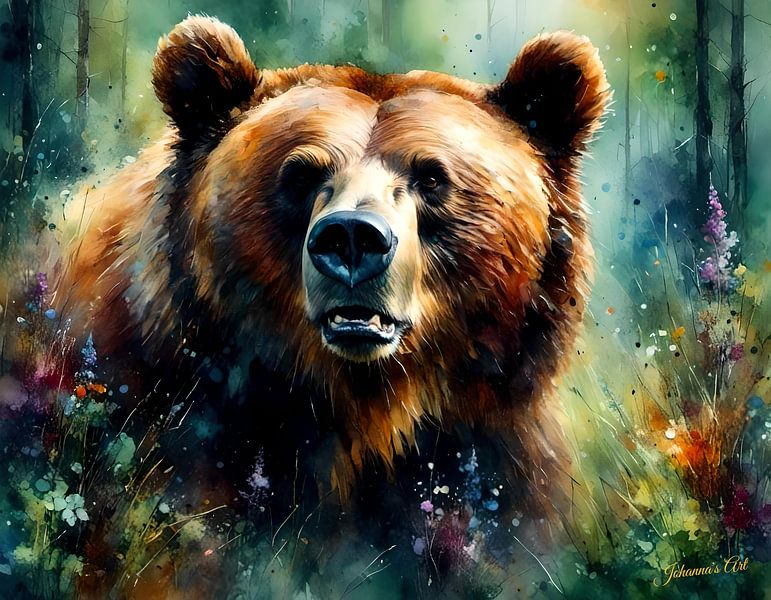 La faune en aquarelle - Ours 1 par Johannas Art Creations