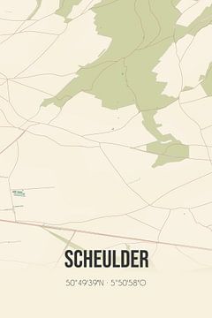 Vintage map of Scheulder (Limburg) by Rezona