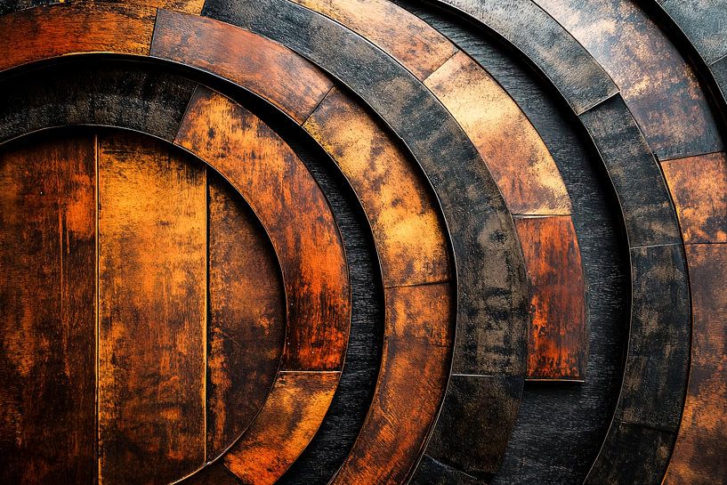 Industrieel abstract ontwerp met cirkels van Art & Soul Creations