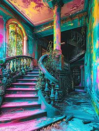 Lost Place Villa Herrenhaus Treppenhaus Blumen Treppe geheimnisvoll