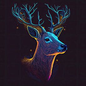 The magic of a Deer's fluorescent head by Edsard Keuning