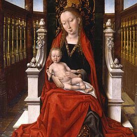 Hans Memling. Marie sur le trône avec l'enfant Jésus sur 1000 Schilderijen