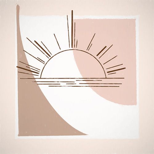 Modern sunset in abstract style