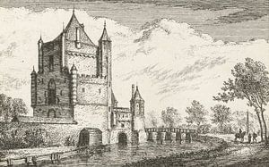 Abraham Rademaker, Ansicht des Amsterdamse Poort in Haarlem, 1680