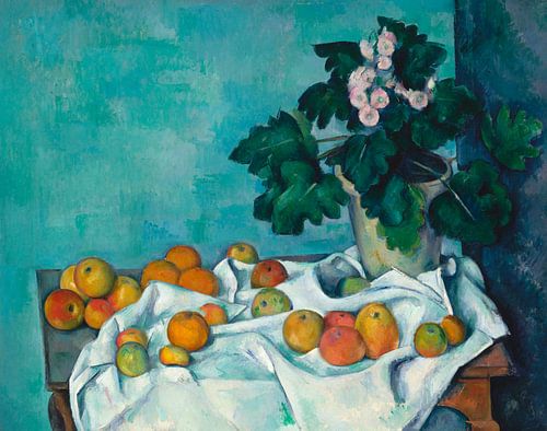 Paul Cézanne. Stilleven Met Appels En Een Pot Rozen