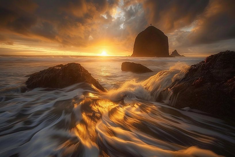 Verlichte kust van fernlichtsicht