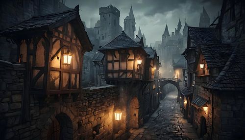 the old town in the evening