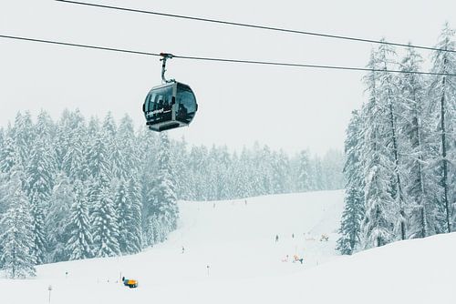 Ski slope in Austria with fresh snow