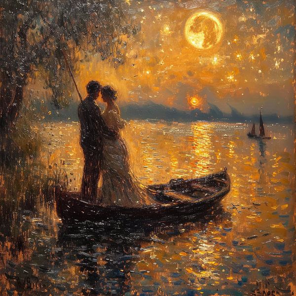 Night Romance, Moon, inspired by Monet by Niklas Maximilian