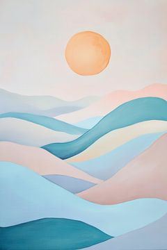 Rustgevend landschap met zonsopgang van Poster Art Shop