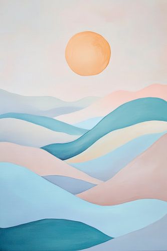 Calming landscape with sunrise