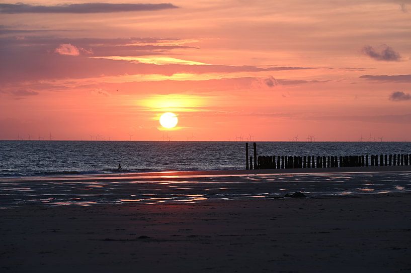 Setting sun on the coast of Zeeland by A Rap