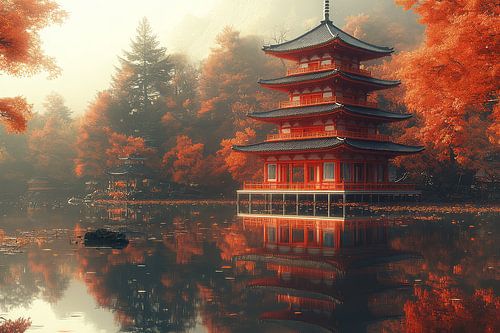 kleurrijk fictief traditioneel Japan