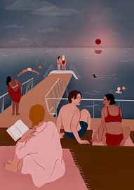 Baignade en soirée à la jetée sur Ida Alvarsson