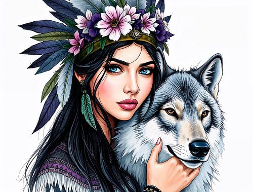 Girl with wolf #2