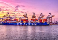 Containerschiff-Entladung