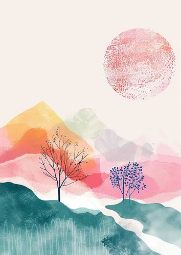 Œuvre d'art abstraite et colorée