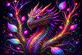 Psychedelischer Drache von Linda de Klein