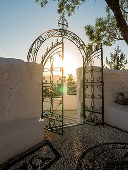 Porte du monastère en Grèce