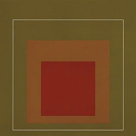 Josef Albers - Hommage an das Quadrat, olivgrün, rot, hohe Auflösung von Vivanne