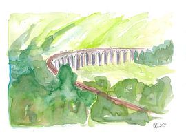 Le viaduc de Glenfinnan West Highland Line en vert