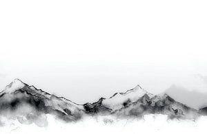 Graue Japanische Berge