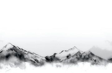 Grey Japanese Mountains by FRESH Fine Art