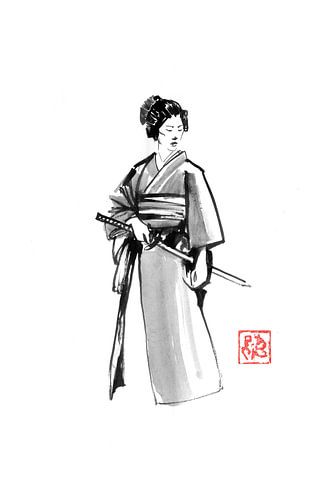 geisha samurai sur Péchane Sumie