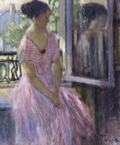 Femme à la fenêtre, Auguste Oleffe, 1924