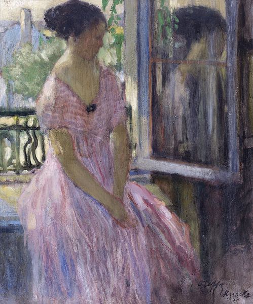 Frau am Fenster, Auguste Oleffe, 1924 von Atelier Liesjes