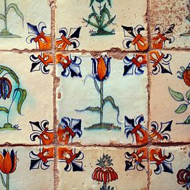 Antique Delft blue tiles by Frans Lemmens