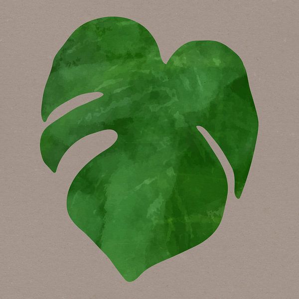 Tropical summer vibes. Monstera palm leaf no. 2 by Dina Dankers