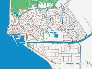 Map of Urk in the style Urban Ivory by De Kaartenwinkel