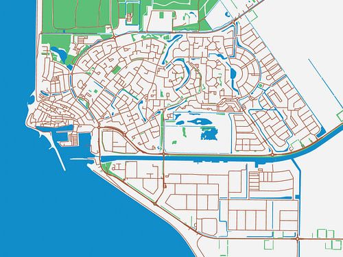 Kaart van Urk in de stijl Urban Ivory