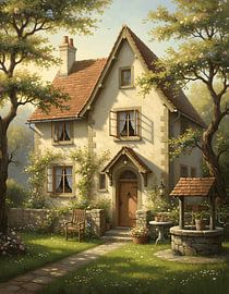 Vintage Home Under Warm Sun by Regan Frederick