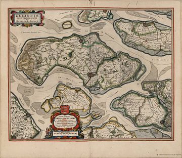 Feuerstellen Duiveland, Tholen und Noord Beveland, Karte Joan Blaeu