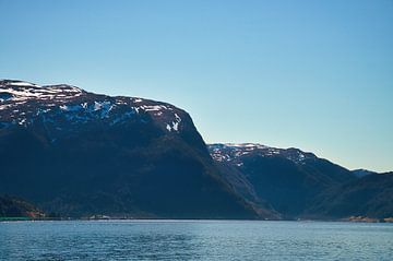 Western Cape in Norway. Fjord and sea with mountains on the coast by Martin Köbsch