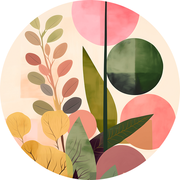 Botanisch Abstract Groen Roze van Gypsy Galleria