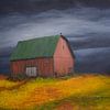 Scheune im gelben Feld von Martin Hoogduijn