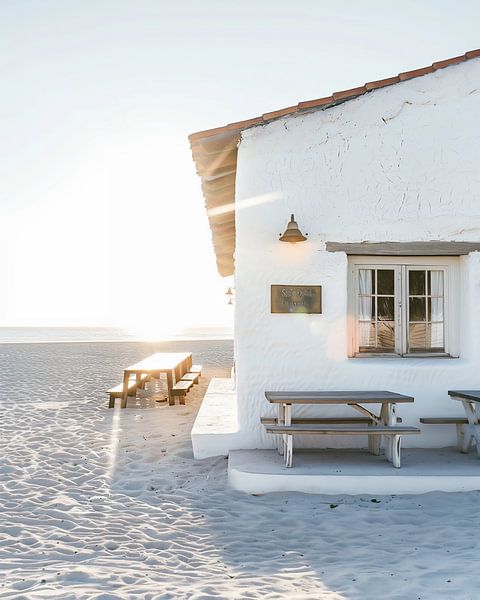 Abgeschiedenheit an Strandtaverne von fernlichtsicht