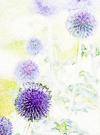 chardons bleus à boules mixed media sur Werner Lehmann