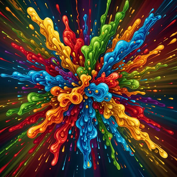 Lebendige Farbexplosion - Abstrakte Kunst von SquArt