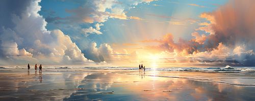 Zonsondergang aan het strand