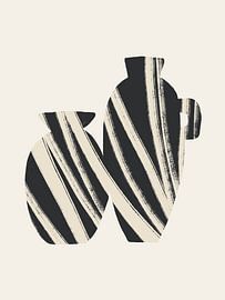 Striped Vases Black by Bohomadic Studio