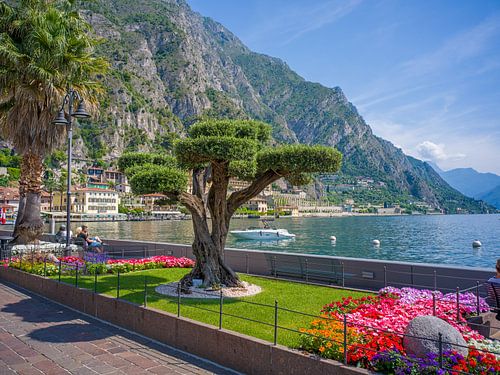 Gardameer - promenade langs het meer in Limone sul Garda