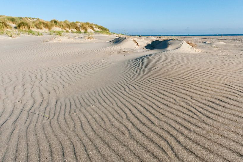 Sand structures at the beach by Beschermingswerk voor aan uw muur