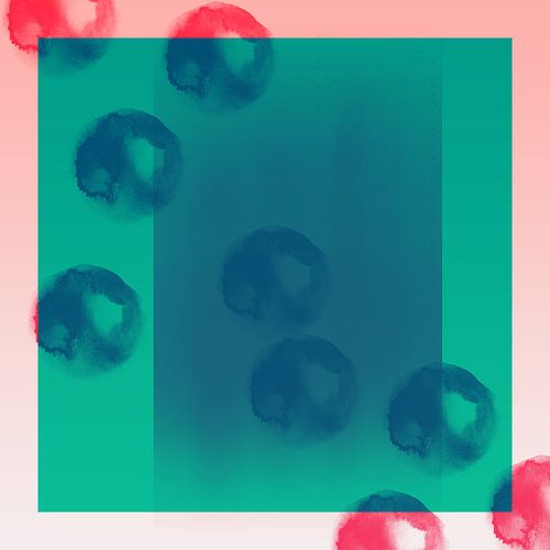 Pop van kleur. Neon en pastel abstracte kunst in groen, blauw en neonroze