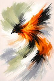 Firebird in flight by Linda de Klein